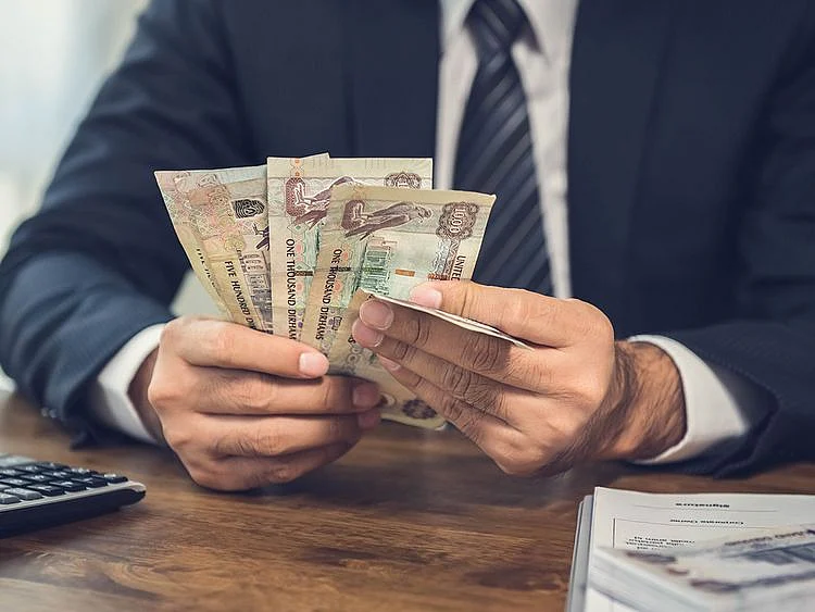 Stock Dirhams ATM cash currency