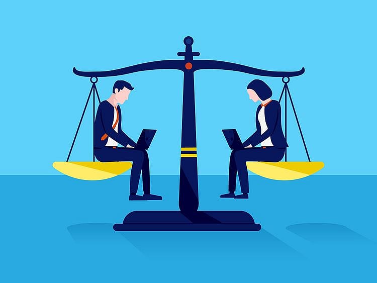 Stock Gender balance at workplaces