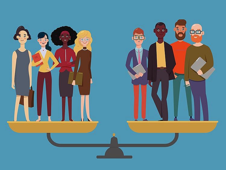 Stock Gender balance at workplaces