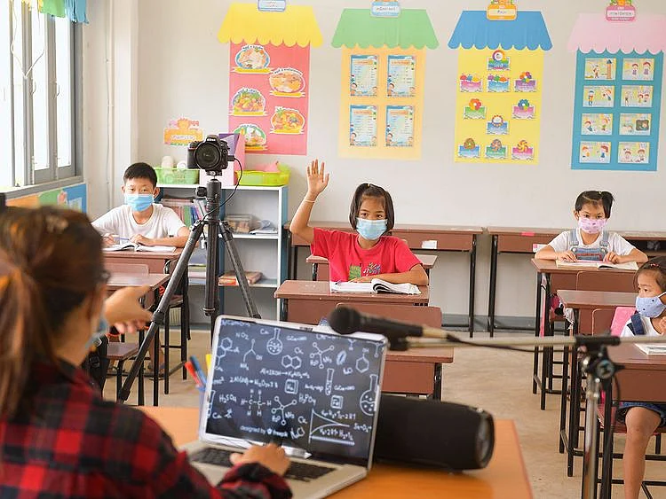 Stock School classroom students