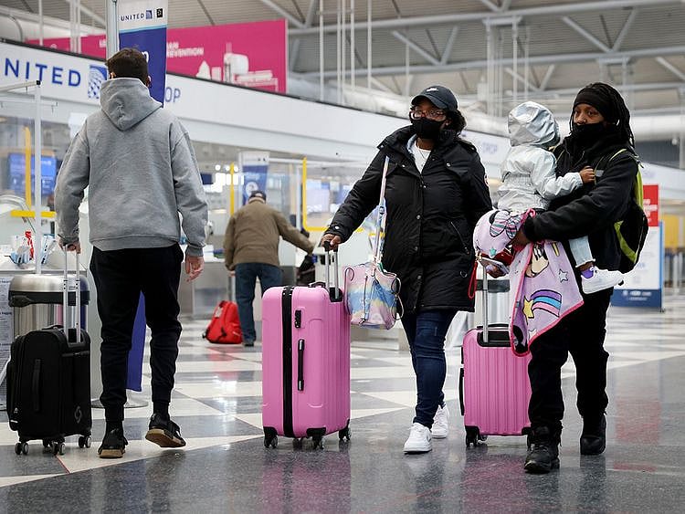 Stock travellers airport