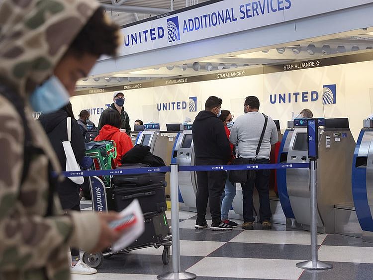 Stock travellers airport