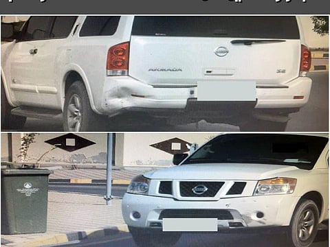 The impounded vehicle in Ajman.
