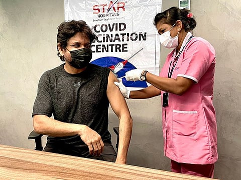 South Indian actor Nagarjuna gets the COVID-19 vaccine