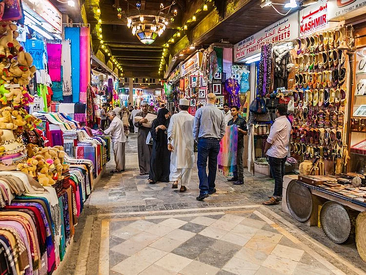 Stock Oman Muscat skyline people