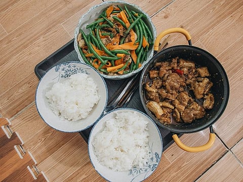 The best way to eat Chicken Adobo is to have it with hot steamed rice