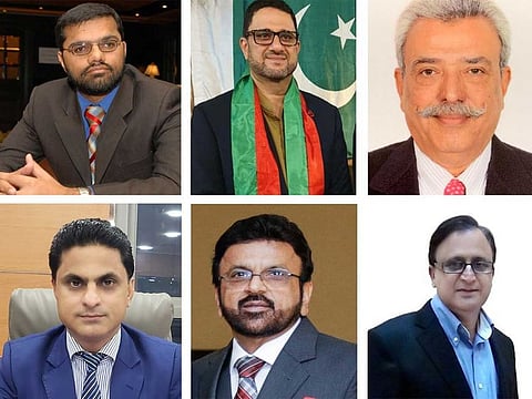 Clockwise: Ahmed Shaikhani, Asif Kaleem, Mumtaz Muslim, Dr Ateeque Naqvi, Shabbir Merchant and Sajid Abbasi. Pakistani expats in the UAE expressed their views on the occasion of their country's National Day. 