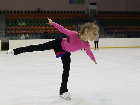 Dubai: Young ice-skater Lyudmila Zykova 
