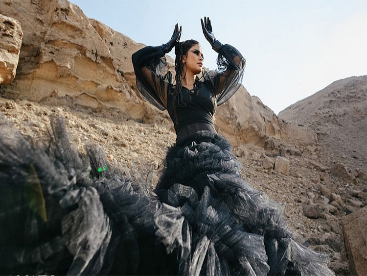 Former Miss Universe Pia Wurtzbach in Amato Couture