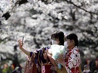 Sakura selfies: Tokyo enjoys cherry blossoms despite COVID-19 warning