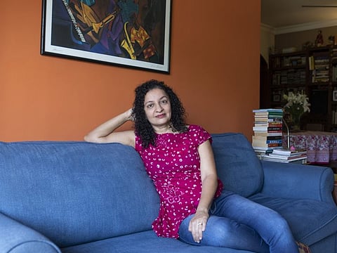 Priya Ramani at her home in Bengaluru, India on February 23, 2021. A powerful politician sued Ramani for criminal defamation after she accused him of sexual harassment. Women hope her clearing spurs a stalled movement. 