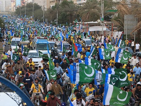 A massive number of people participated in a rally to demand provision of all modern civic and amenity services in Karachi.
