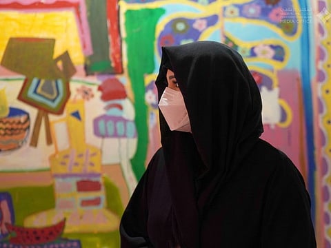 Shaikha Latifa Bint Mohammad Bin Rashid Al Maktoum at Art Dubai on Tuesday.