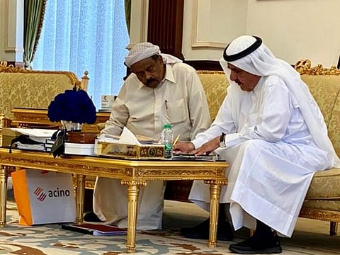 P.K. Abdul Kader [L] with Sheikh Hamdan bin Rashid Al Maktoum [R]