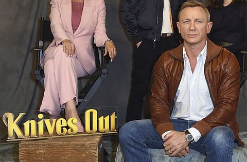 Daniel Craig attends the "Knives Out" photo call on Nov. 15, 2019, in Los Angeles.
