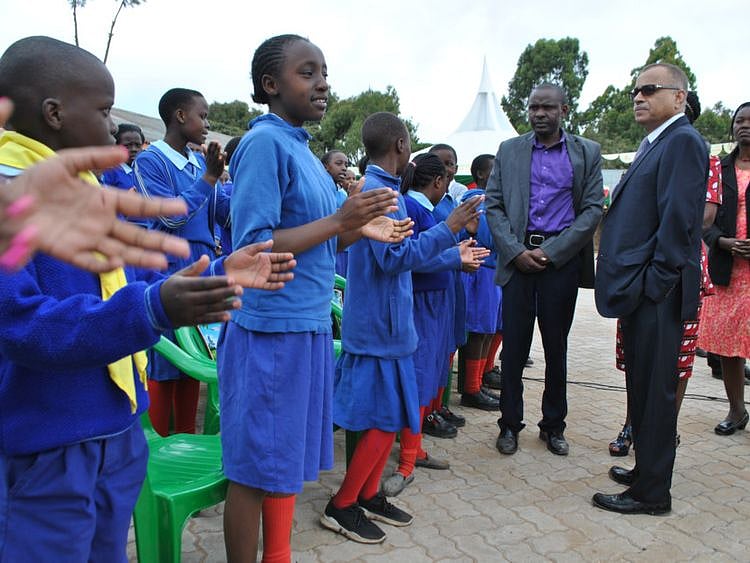 Tristar Group CEO Eugene Mayne with Shoolchildren in Kenya-1617371572162