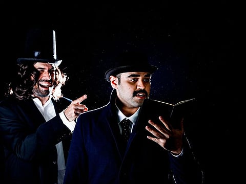 Satya Baskaran, who plays Dr. John Watson, with Satyen Chandiramani, who plays one of the 'Sherlock Holmes' contenders. 