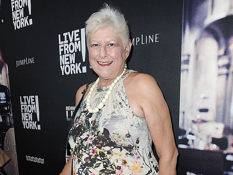Anne Beatts arrives at the Los Angeles Premiere Of "Live from New York!" held at The Landmark Theatre on Wednesday, June 10, 2015, in Los Angeles.