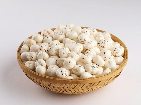 Fox nuts are now being consumed in huge quantities as a guilt-free snack. 