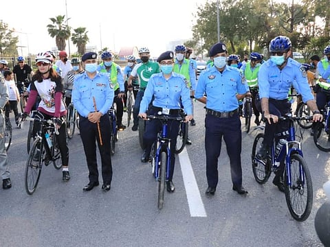 The Islamabad police bicycle patrol unit was formally launched on Saturday.