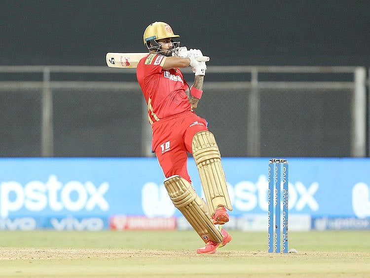 KL Rahul of Punjab Kings play a shot. 