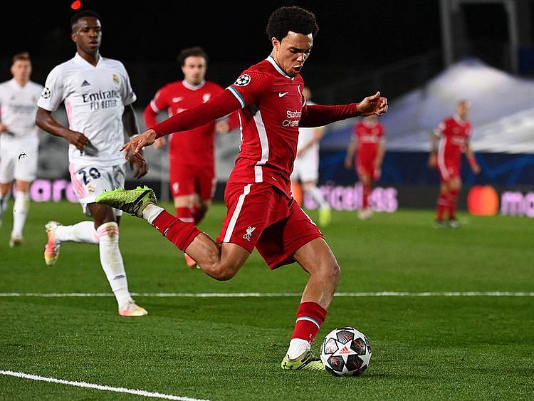 Liverpool's Trent Alexander Arnold in the Champions League against Real Madrid.