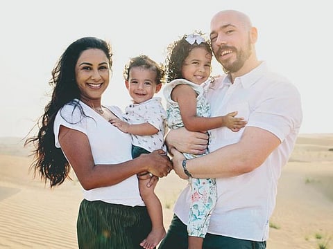  Gabriel with his wife Hannah, daughter Luna and son Roman.