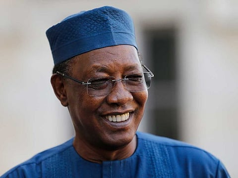 In this Monday, Jan.13, 2020 file photo, Chad's President Idriss Deby Itno arrives at the G5 Sahel summit in Pau, southwestern France. Chadian President Idriss Deby Itno, who ruled the central African nation for more than three decades, was killed on the battlefield Tuesday, April 20, 2021 in a fight against rebels, the country's top military commander announced on national television and radio. 