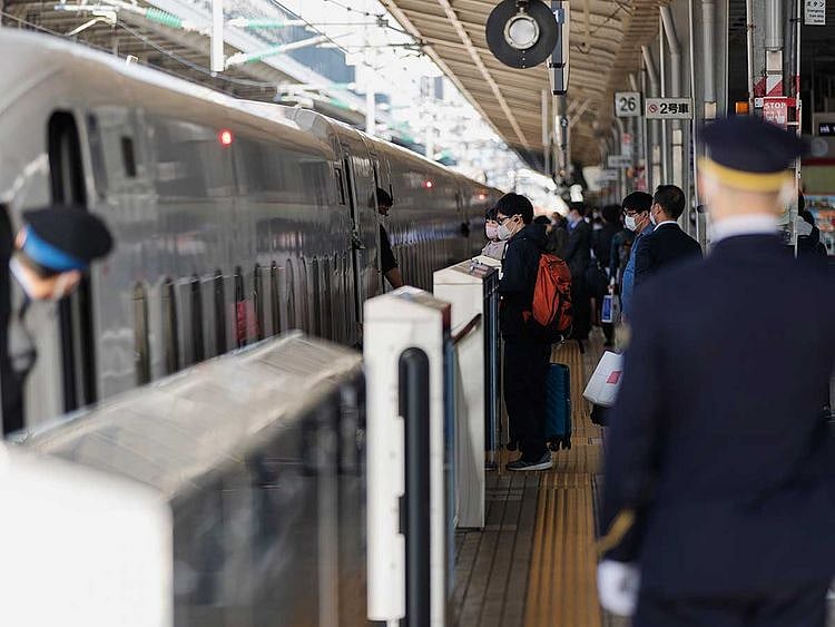 Osaka train station bullet train