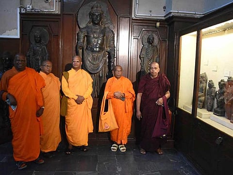 A delegation of Buddhist monks from Sri Lanka arrive in Pakistan for a week-long pilgrimage to sacred Buddhist sites in Pakistan.