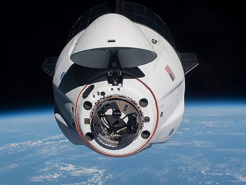 SpaceX Crew Dragon Endeavour as it approached the International Space Station less than one day after launching from Kennedy Space Center in Florida on April 24, 2021.