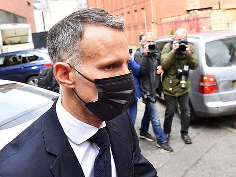 Former Manchester United footballer Ryan Giggs after appearing at Manchester Magistrates' Court.