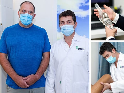 Mark Robert with Dr Catalin Stefan Dragulescu, Orthopaedic Surgeon at American Hospital Dubai