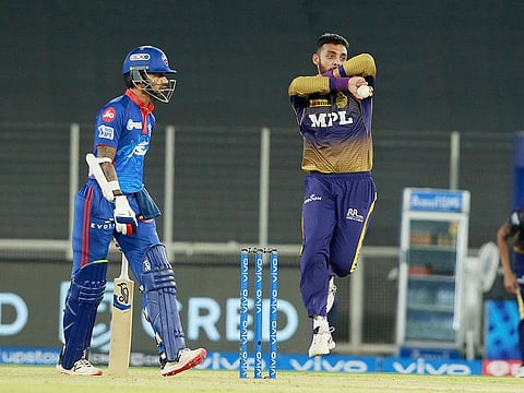 Varun Chakravarthy (right) of Kolkata Knight Riders is believed to have contacted the virus during a hospital visit for s scan.