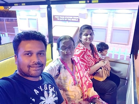 Shraddha Dhuri and family with Shraddha's mother-in-law during the latter's last visit to the UAE.  