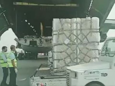 A military plane on Friday brought the first US emergency coronavirus supplies to help India
