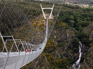 Photos:  World's longest pedestrian suspension bridge opens in Portugal 