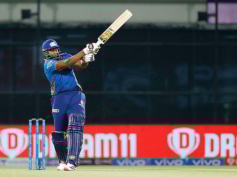 Kieron Pollard of Mumbai Indians during his onslaught against Chennai Super Kings on Saturday.  