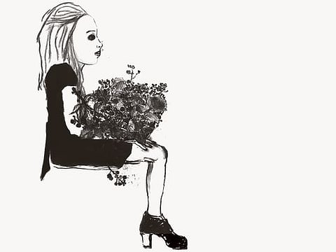 Bouquet I, 100 x 70 cm, 2018, charcoal black stone