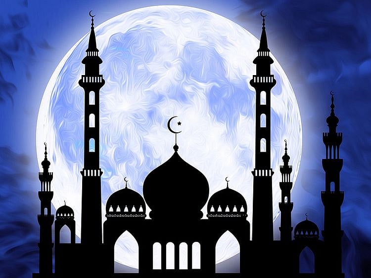 Eid mosque ramadan moon