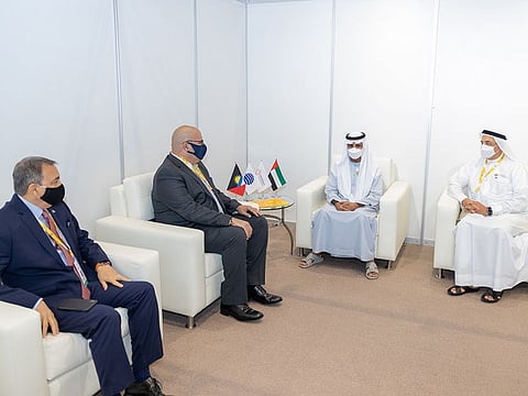 Sheikh Nahayan Mabarak Al Nahayan with Charles Fernandez, Gilbert Boustany and Najeeb Mohammed Al-Ali  