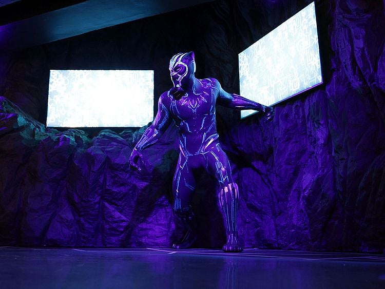 Black Panther figure at Madame Tussauds