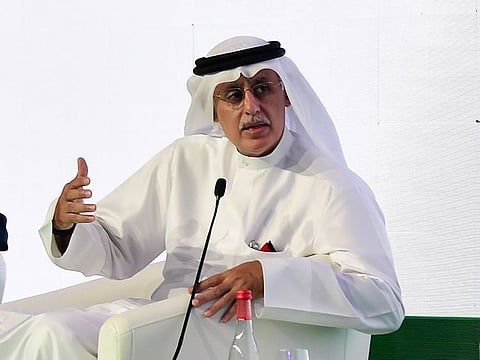 Zayed R. Alzayani, Minister of Industry, Commerce and Tourism to the Kingdom of Bahrain and Chairman of Bahrain Tour speking at session "Tourism Beyond COVID Recovery" at Arabian Travel Market 2021 at Dubai World Trade Centre.