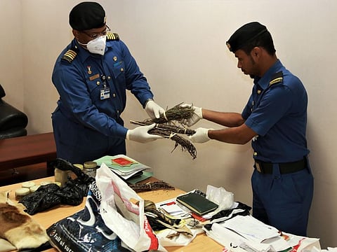 Officers found 4kg of items used in black magic like sorcery books, and notes.