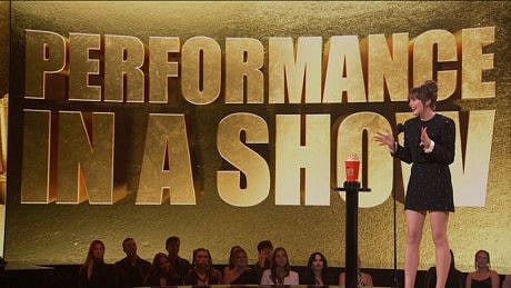 Elizabeth Olsen accepts her Best Performance In A Show award for WandaVision during the 2021 MTV Movie & TV Awards in Los Angeles, California, U.S. May 16, 2021.