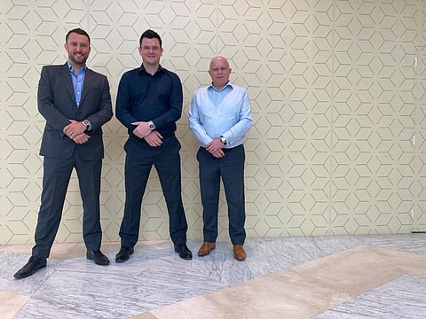 From the left, Phoenix Homes' Myles Bush, Padraic Hickey, and Martin Hyre want to reset some of the rules governing broker commissions in Dubai property market.  