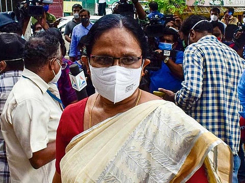 KK Shailaja, former Health Minister of Kerala. 