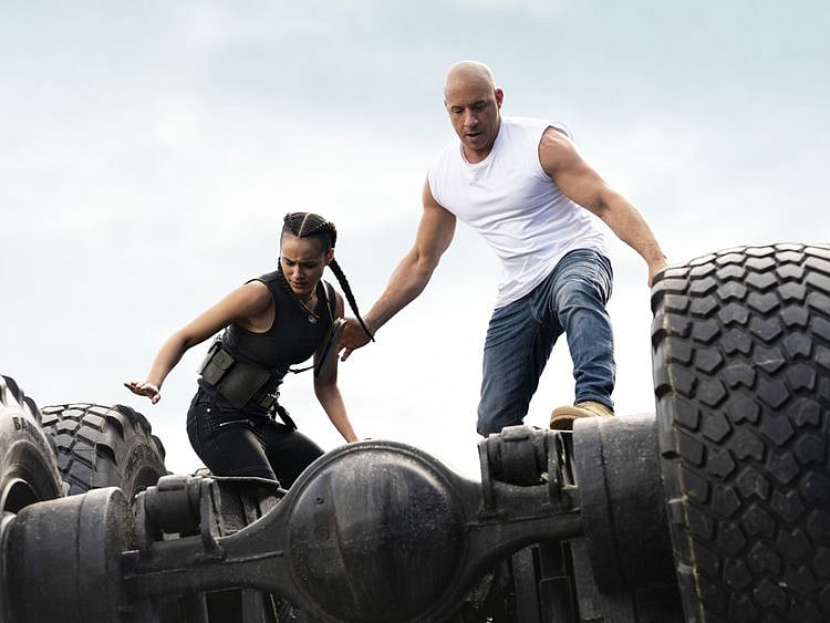 Nathalie Emmanuel and Vin Diesel in F9, directed by Justin Lin-1621517465361