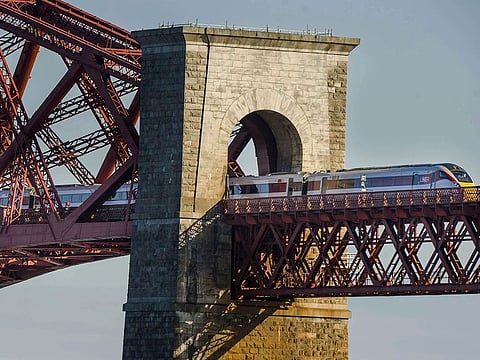 A LNER Azuma train crossing the Forth Bridge in Edinburgh. Britain plans to bring the national rail network back under government control, reversing one of the most controversial elements of the privatization drive carried out by the Conservative governments of the 1980s and ’90s. 