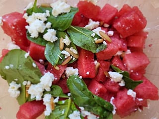 Watermelon feta cheese salad